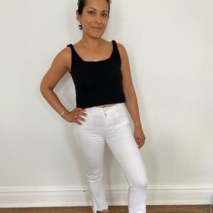Mother Insider High Step Crop Fray Jeans in Fairest of them all